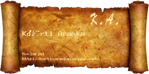 Kürti Aranka névjegykártya